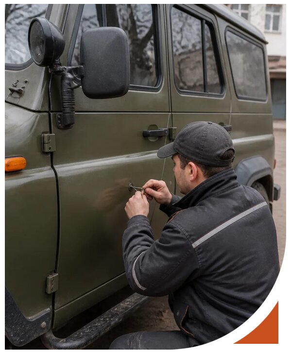 Профессиональное вскрытие автомобиля УАЗ без повреждений в Лесне